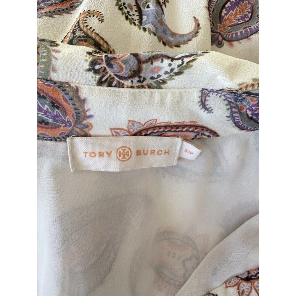 TORY BURCH Brigitte Paisley Print 100% Silk Romper Size S